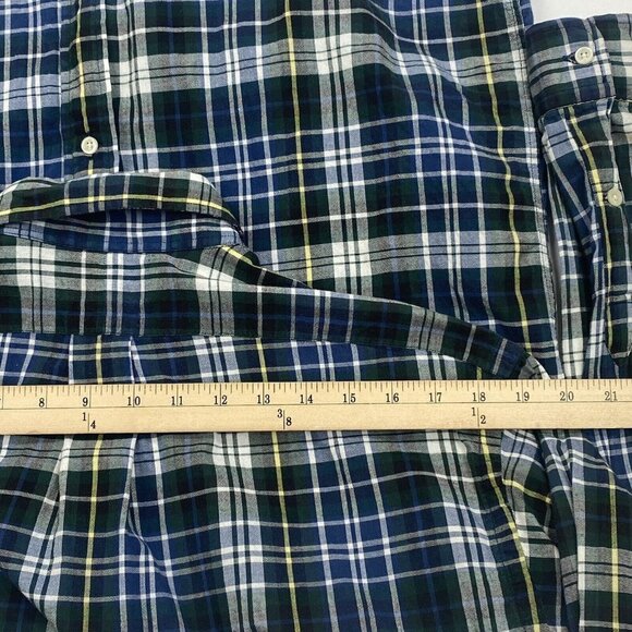 Ralph Lauren Men’s Blake Plaid Sz M Long Sleeve Button Down Shirt Blue Green - Picture 7 of 9